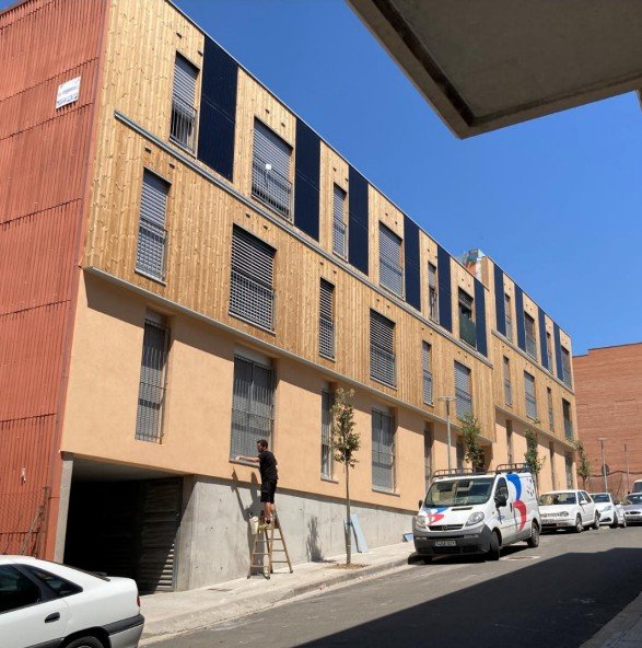 wooden facade retrofit building