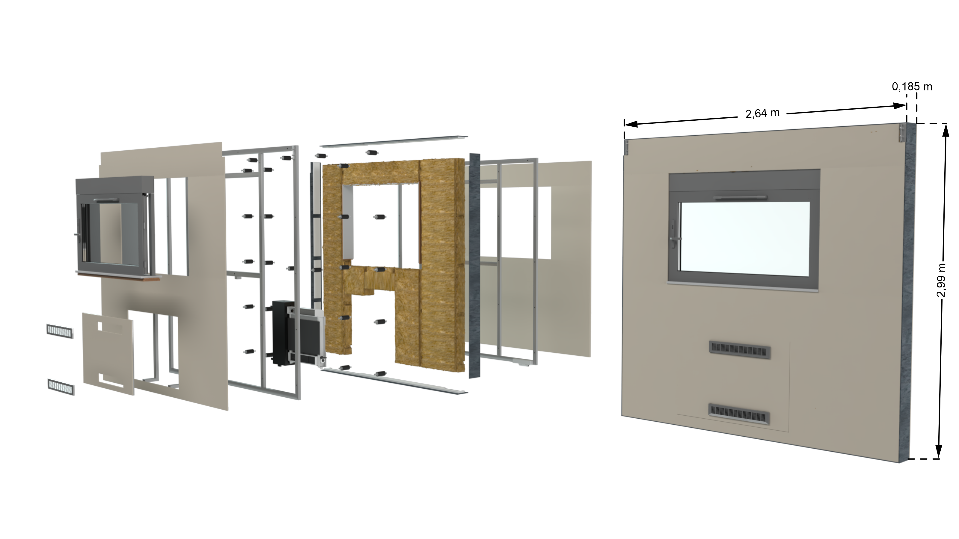 Plug and play facade system wall