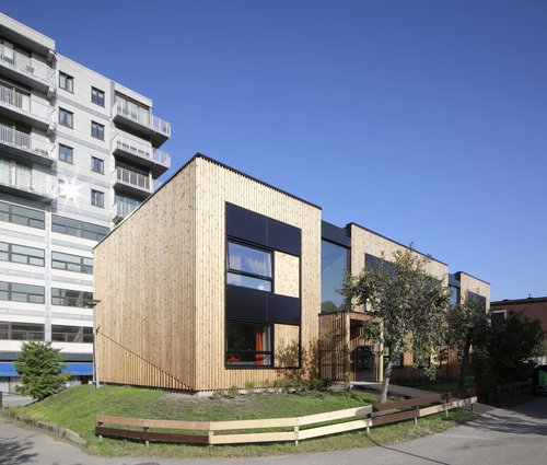 renovated building timber wood panel