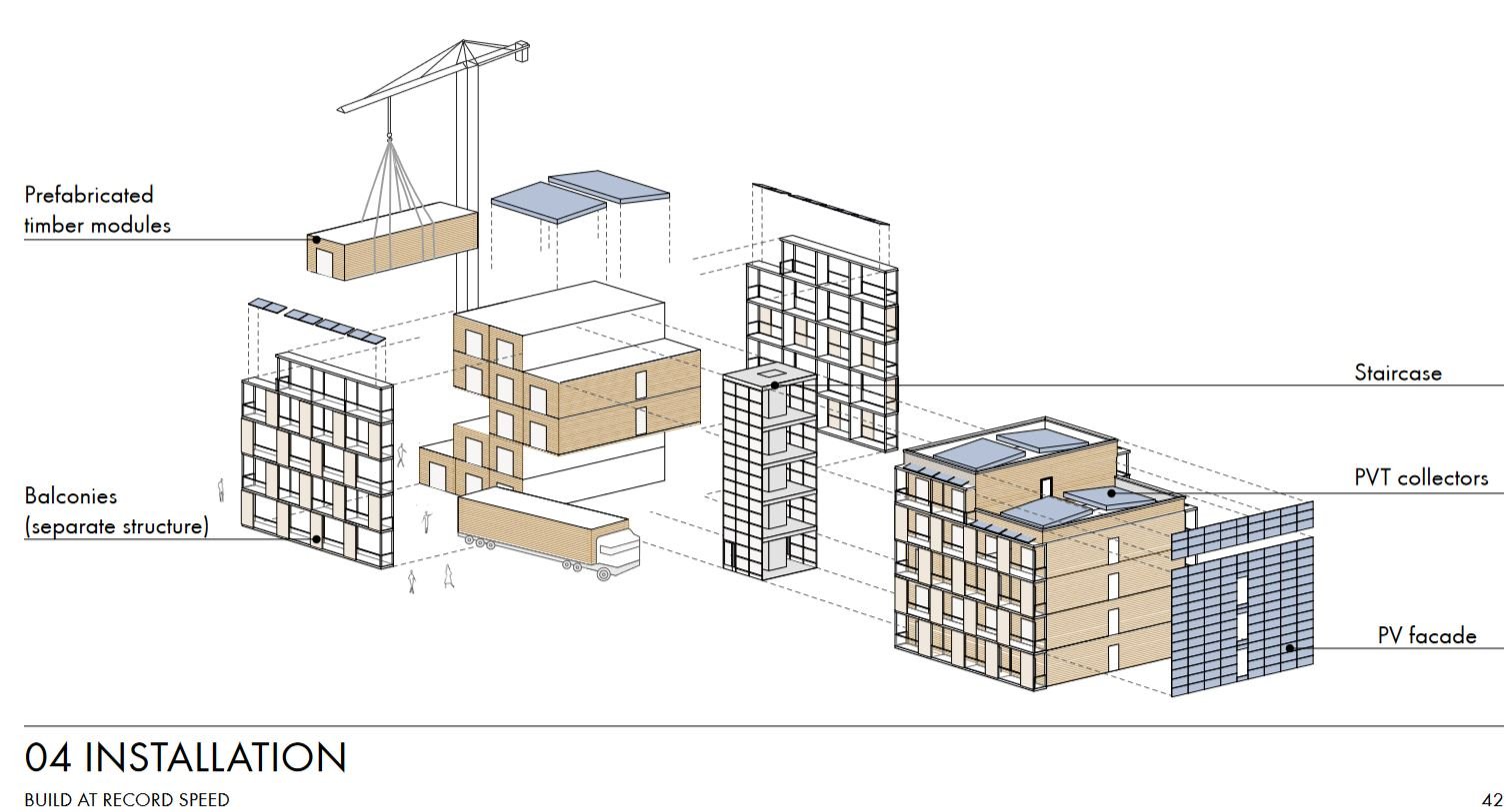 installation prefabricated timber modules